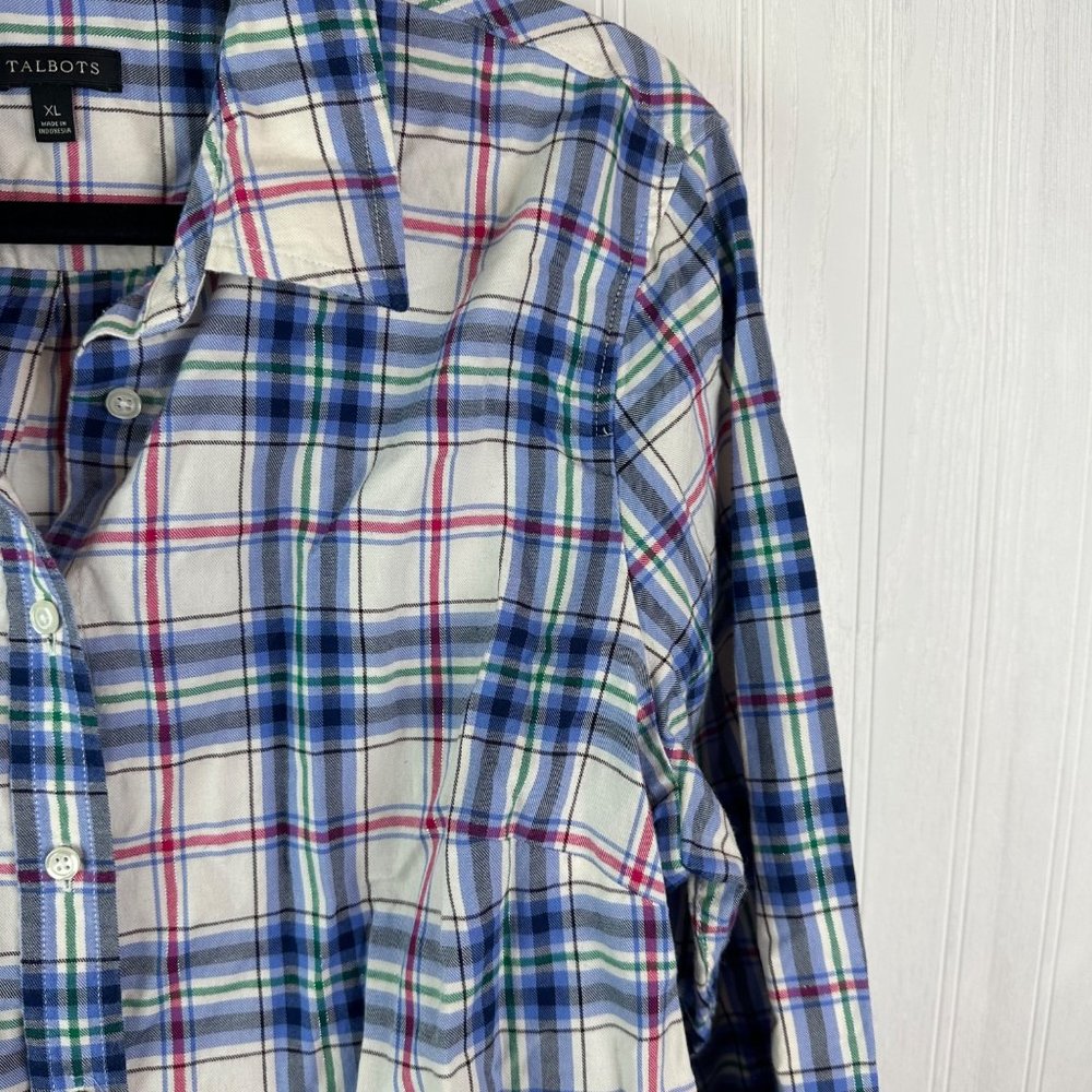 Talbots Plaid Button Down Size XL‎ - image 3